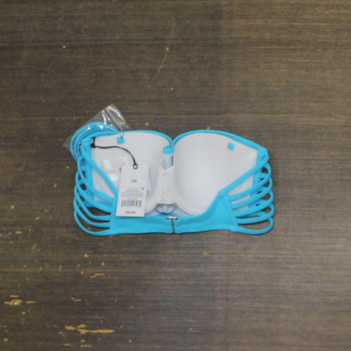 Shade & Shore Womens Strappy Bandeau Bikini Swim Top Bright Blue 32B