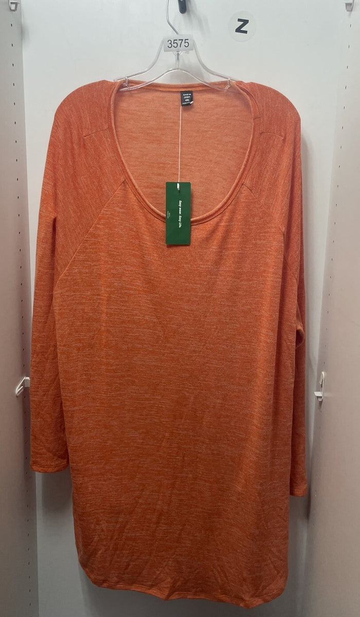 Shein Curve Orange Long Sleeve Shirt