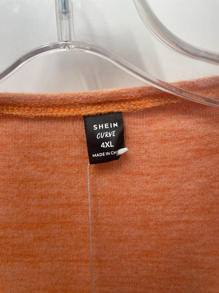 Shein Curve Orange Long Sleeve Shirt