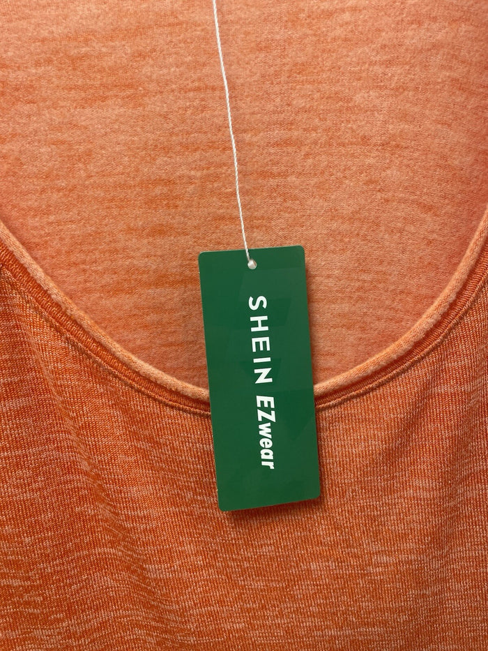 Shein Curve Orange Long Sleeve Shirt
