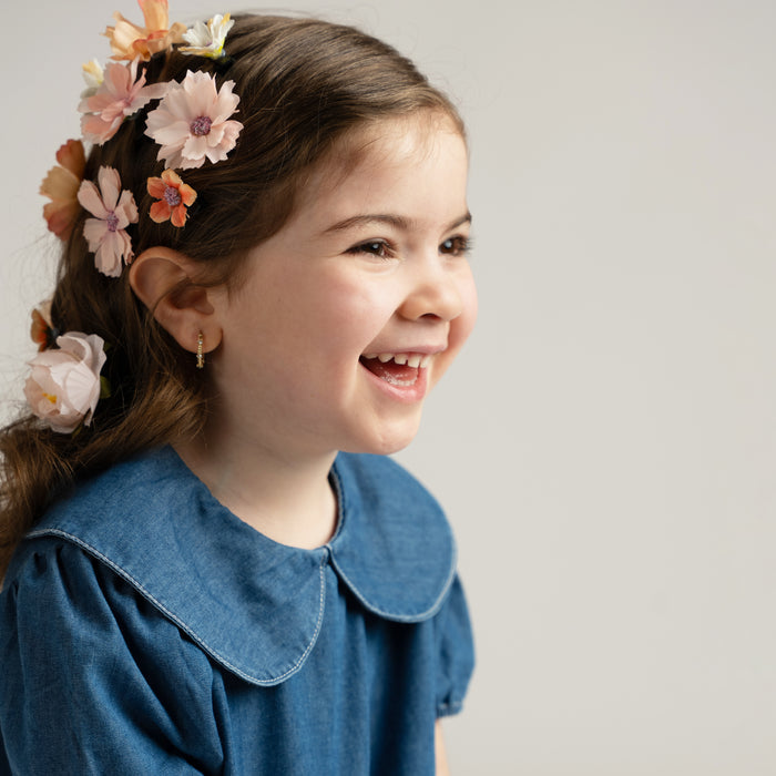 SHORT SLEEVES CHAMBRAY COLLAR DRESS