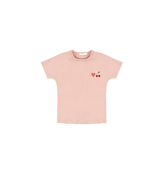 SHORT SLEEVES CHERRY PRINT TSHIRT