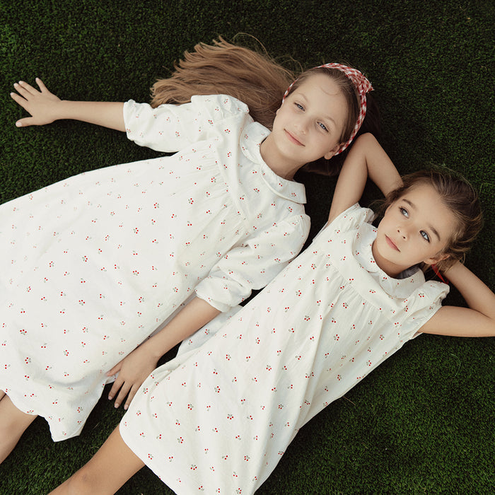 SHORT SLEEVES COLLAR CHERRY DRESS
