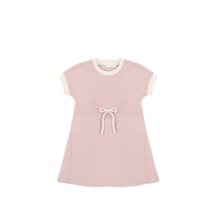 SHORT SLEEVES CONTRAST TRIM DRESS