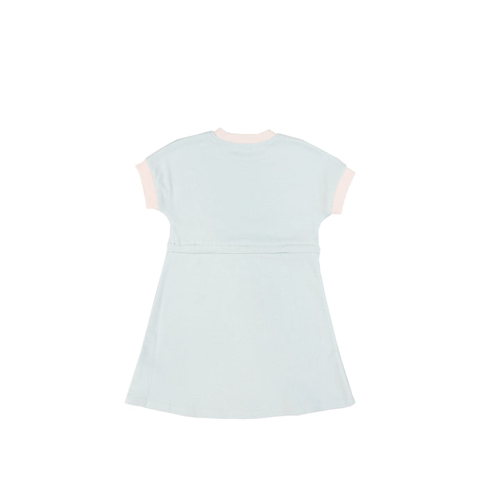 SHORT SLEEVES CONTRAST TRIM DRESS