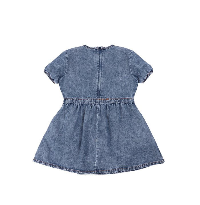 SHORT SLEEVES DRAWSTRING DRESS
