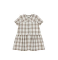 SHORT SLEEVES DROP RUFFLE DRESS