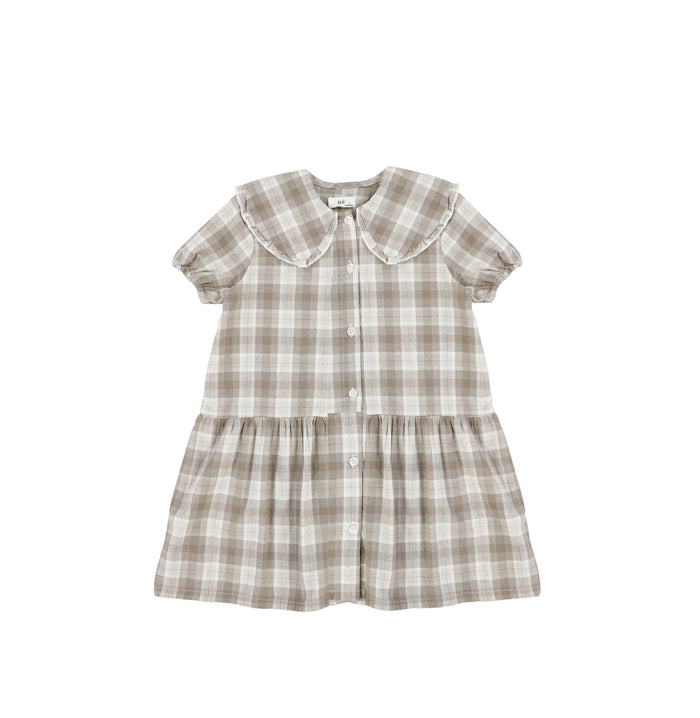 SHORT SLEEVES DROP RUFFLE DRESS