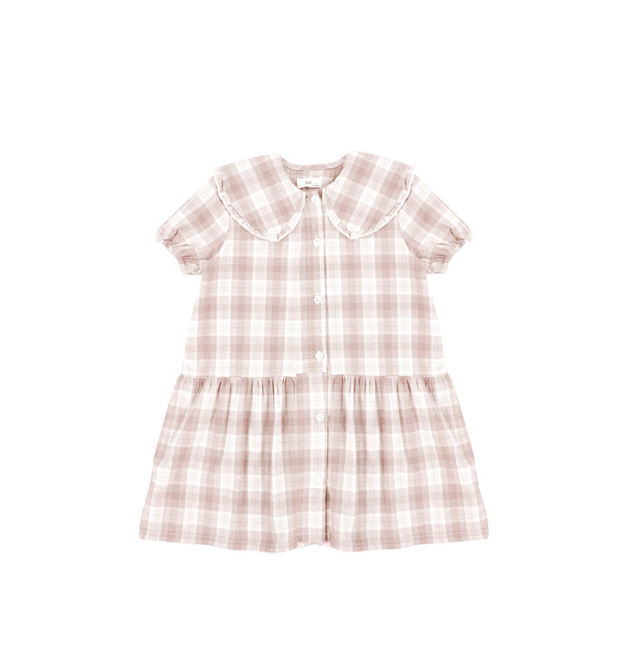 SHORT SLEEVES DROP RUFFLE DRESS