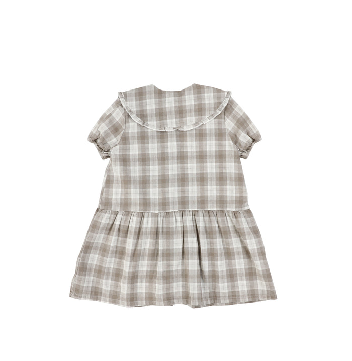 SHORT SLEEVES DROP RUFFLE DRESS