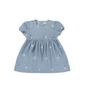 SHORT SLEEVES EMBROIDERED FLOWER DRESS