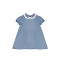 SHORT SLEEVES EYELET TRIM COLLAR DRESS