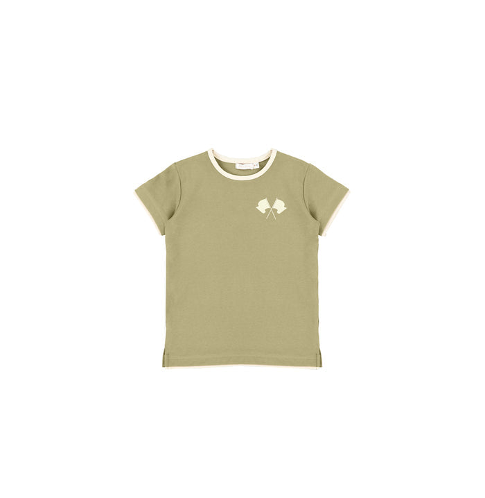 SHORT SLEEVES FLAG TRIM TSHIRT
