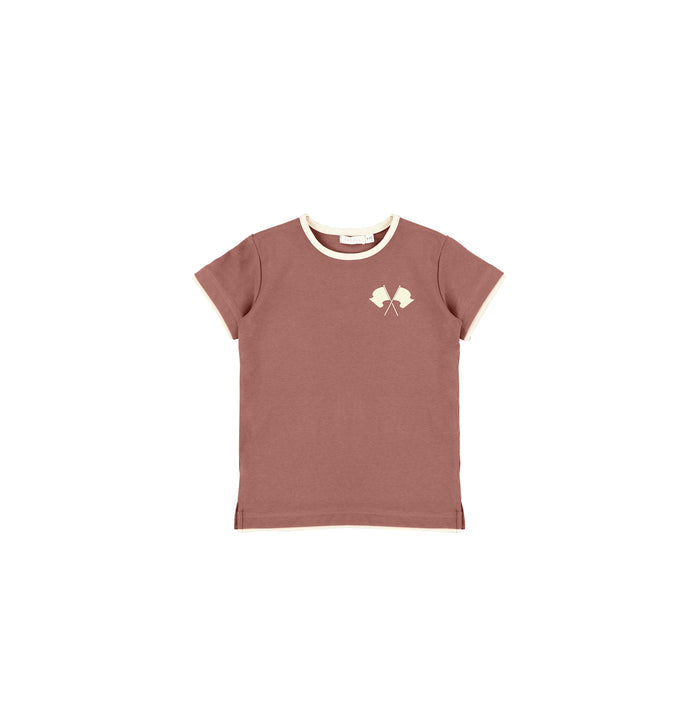 SHORT SLEEVES FLAG TRIM TSHIRT