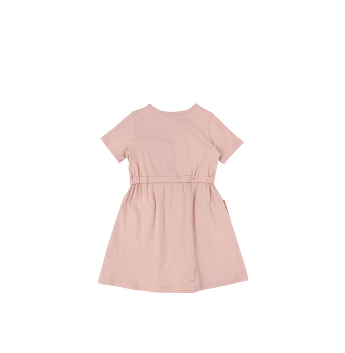 SHORT SLEEVES GAUZE POCKET DRESS
