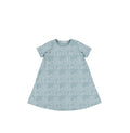 SHORT SLEEVES GEOMETRIC FLOWER DRESS