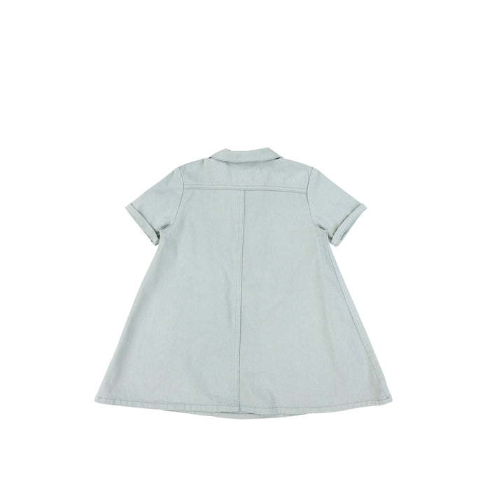 SHORT SLEEVES HEART POCKET DRESS