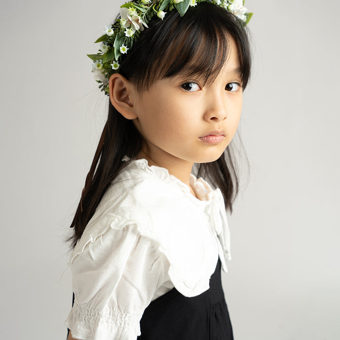 SHORT SLEEVES LINEN COLLAR BLOUSE