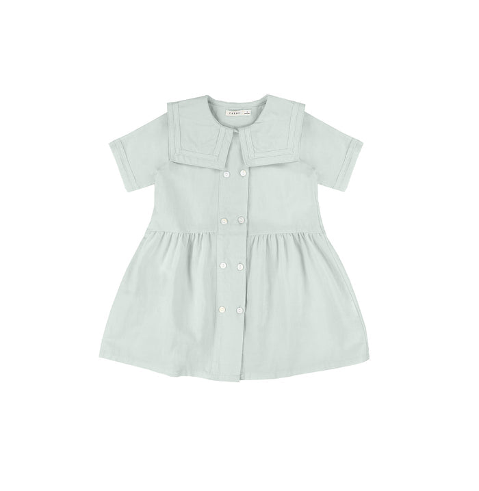SHORT SLEEVES LINEN DOUBLE BUTTON DRESS