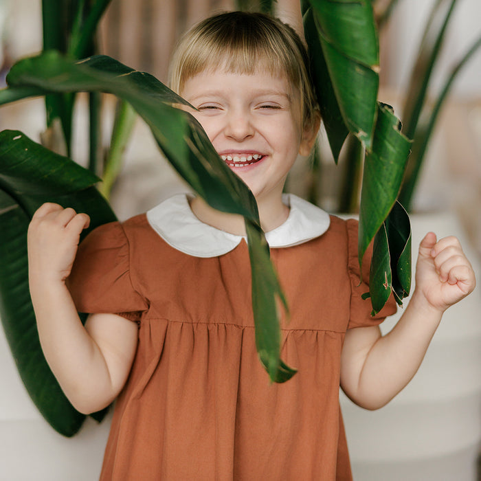 SHORT SLEEVES PETER PAN POPLIN MAXI