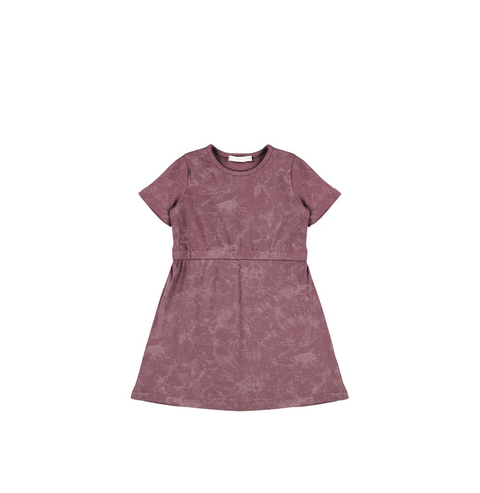 SHORT SLEEVES RIBBED WASH DRESS