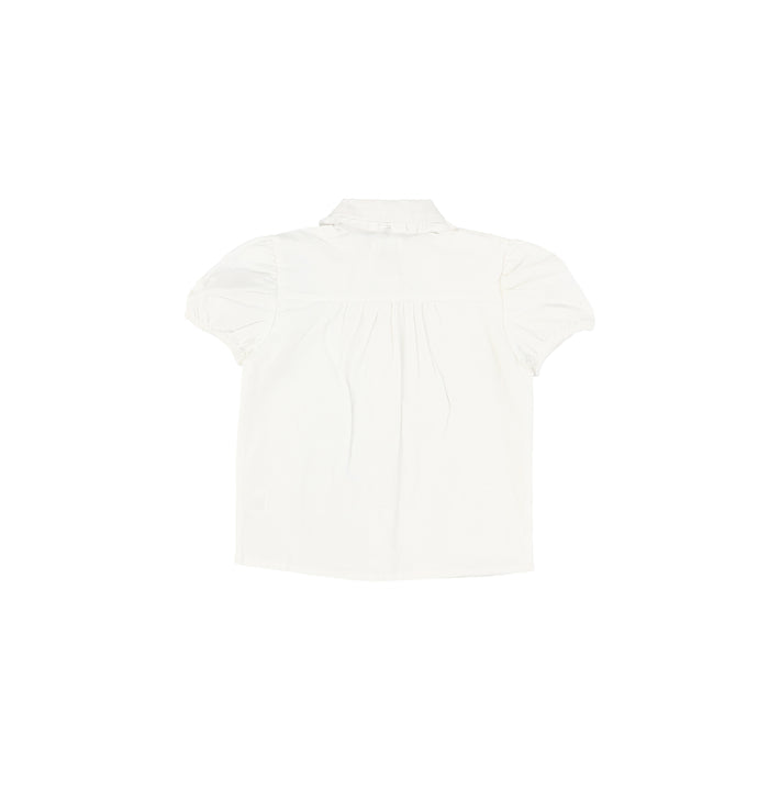 SHORT SLEEVES RUFFLE COLLAR BLOUSE