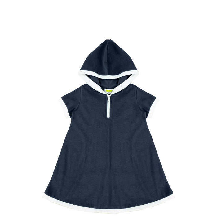 SHORT SLEEVES TERRY TRIM DRESS
