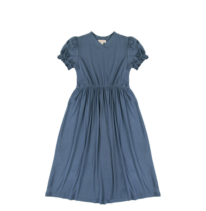SHORT SLEEVES VNECK MAXI DRESS