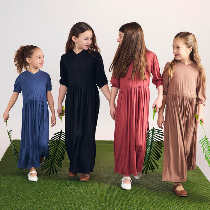 SHORT SLEEVES VNECK MAXI DRESS