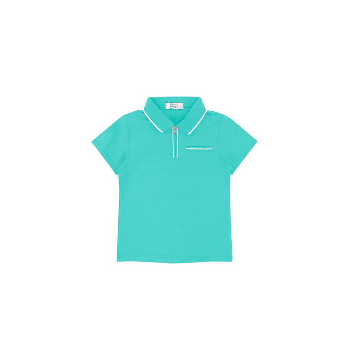 SHORT SLEEVES ZIPPER TRIM POLO