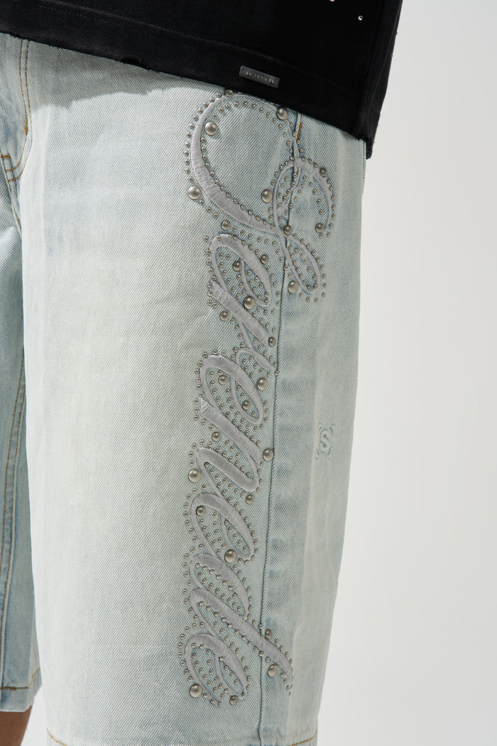 SIDE SCRIPT Light Denim Shorts