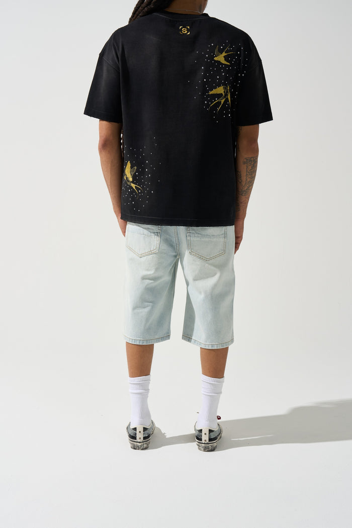 SIDE SCRIPT Light Denim Shorts