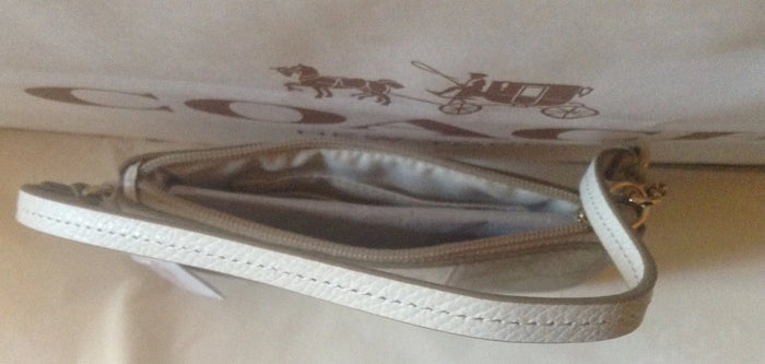 Coach Signature C Wristlet Light Khaki/Chalk – PVC & Leather Trim Zip Wallet, NWT