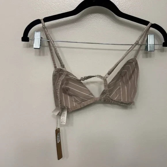 SKIMS Women's Cotton Poplin Triangle Bralette Minimal Lingerie Top Size S