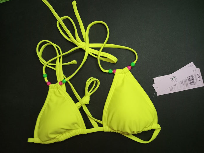 Small (4/6) Women's Beaded Wrap Triangle Bikini Top - Wild Fable™ Yellow