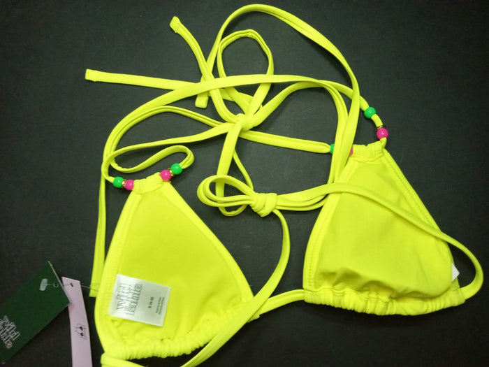 Small (4/6) Women's Beaded Wrap Triangle Bikini Top - Wild Fable™ Yellow