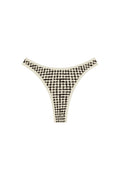 Front view of Somerset Bottom in Black Gingham showing high-cut mid-rise leg, cheeky coverage, and contrast cream binding on white background