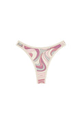 Front view of Somerset Bottom - Costa Rei Pink/Ivory showcasing mid-rise, high-cut leg and binding detail on white background