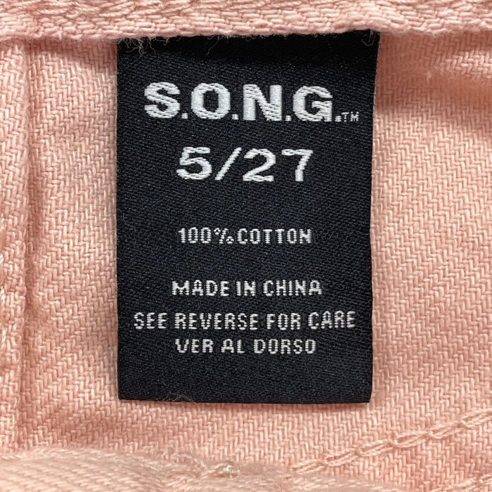 Song 90s Boyfriend Jeans Womens 5/27 Pink Loose Fit High Rise