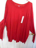 Sonoma Inviting RED Classic Long Sleeve Crew Neck TEE Plus
