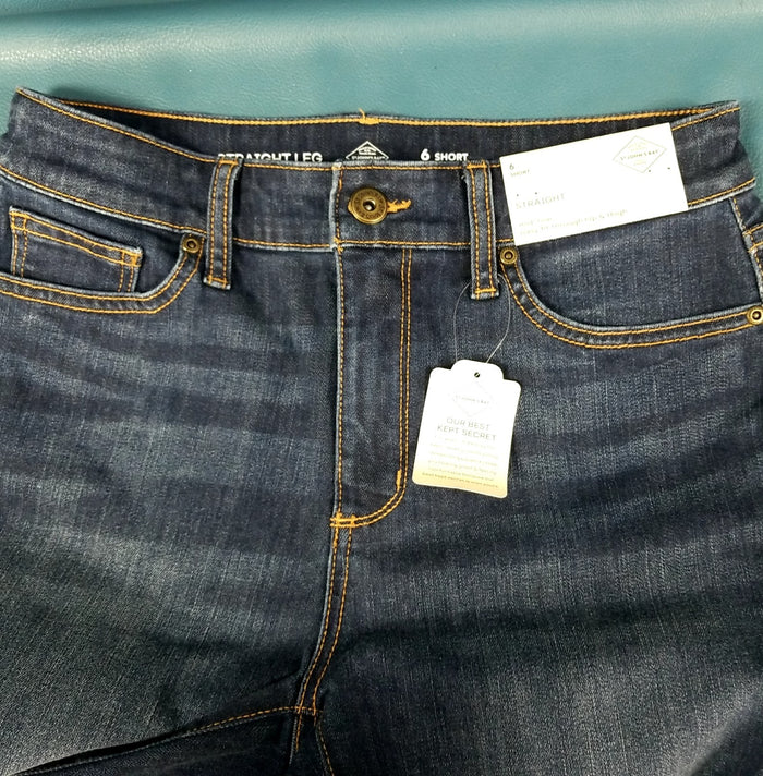 ST John's Bay Ladies Short Straight Leg Stretch Blue Jeans