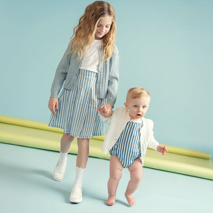 STRIPE PLEATED SKIRT