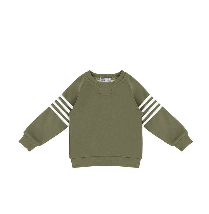 STRIPE SLEEVE SWEATSHIRT
