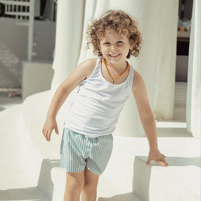 STRIPE SWIM SHORTS