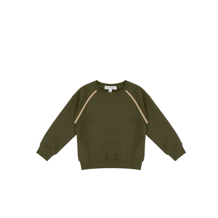 STRIPE TRIM SWEATSHIRT