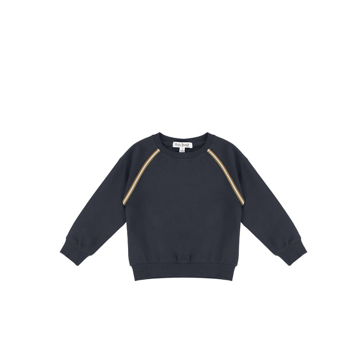 STRIPE TRIM SWEATSHIRT