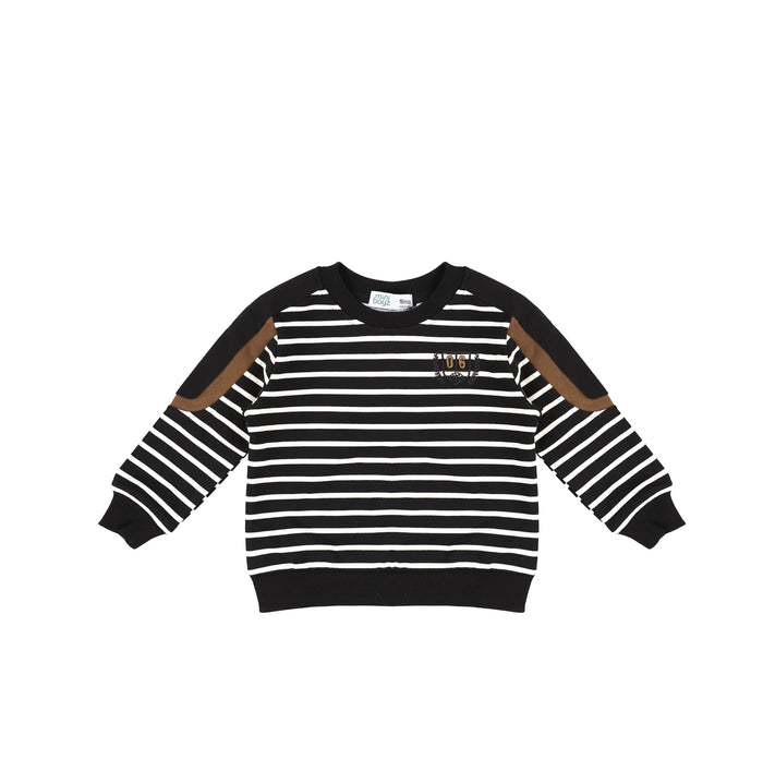 STRIPE VARSITY SWEATSHIRT
