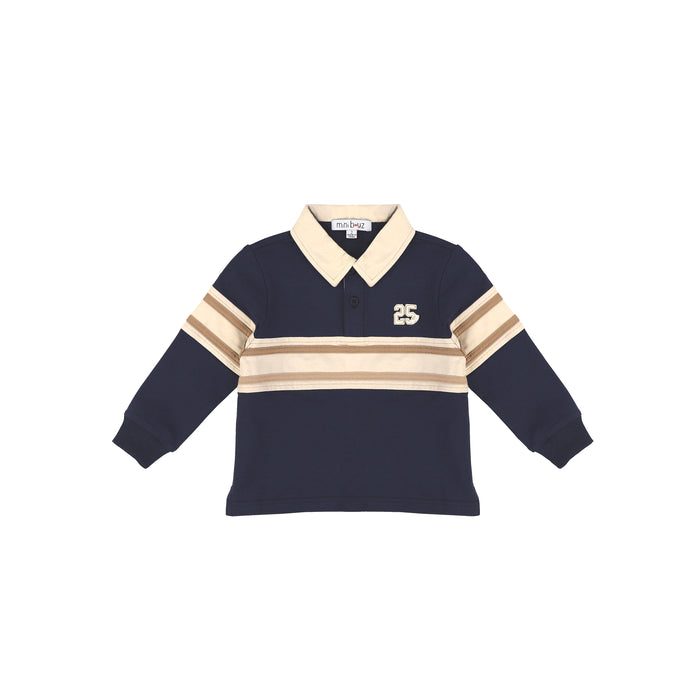 STRIPED NUMBER POLO