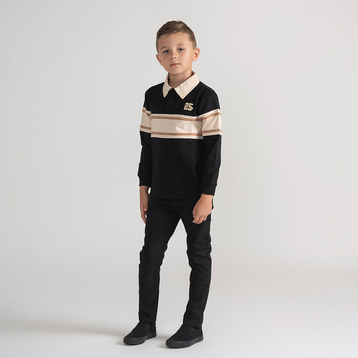 STRIPED NUMBER POLO