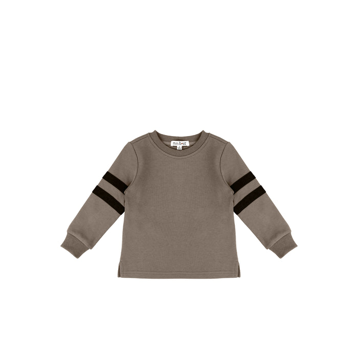 STRIPED SLEEVE SWEATSHIRT